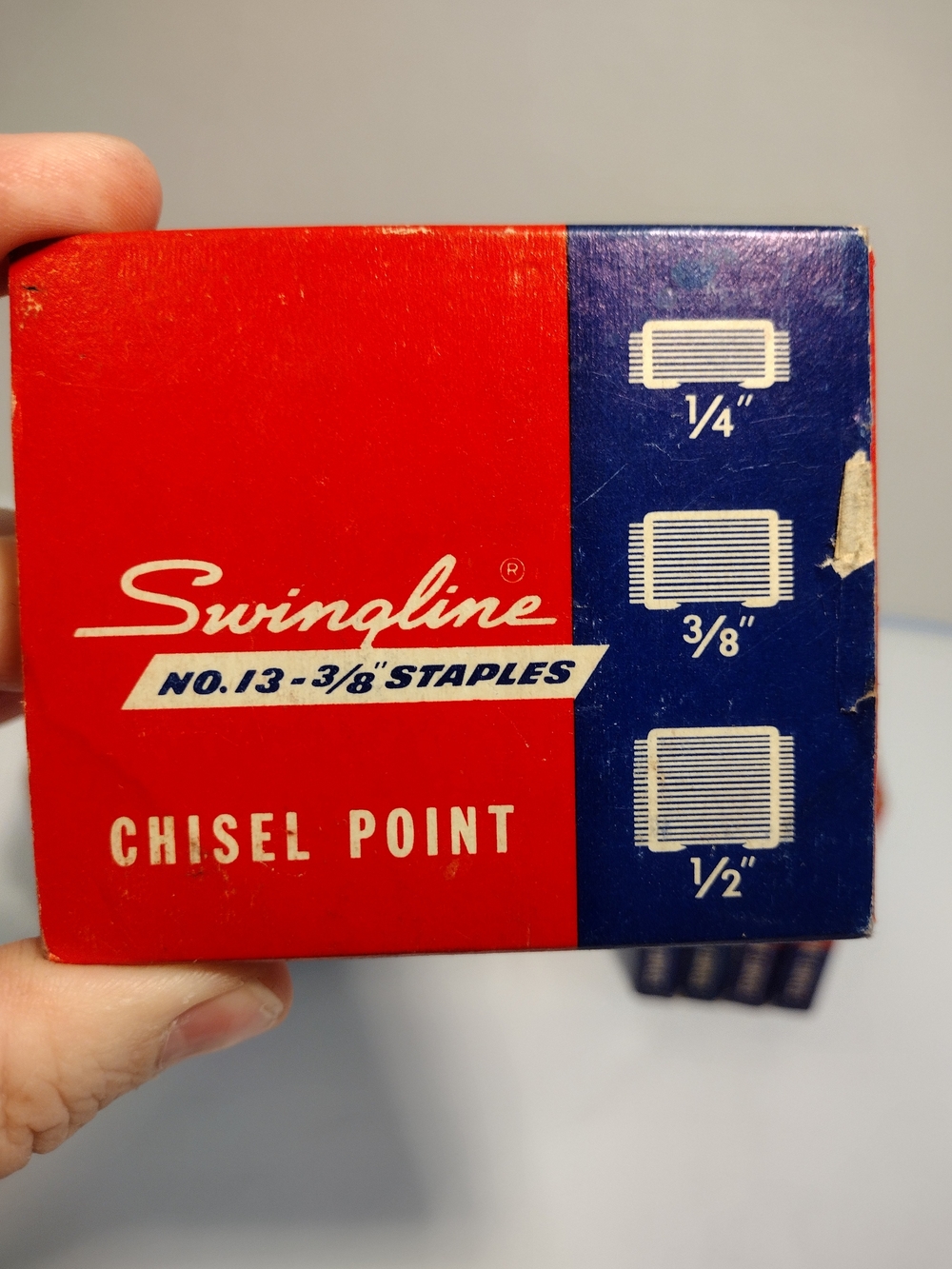 Vintage Swingline No. 13 Chisel Point Staples Box
